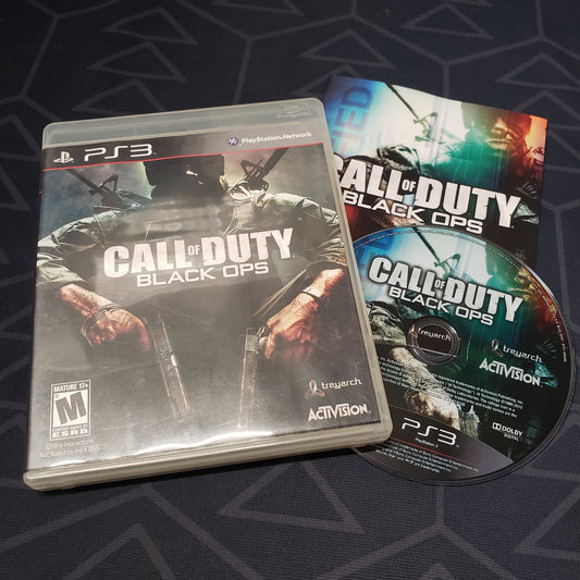 Image shows the case, manual and disc for the video game Call of Duty: Black Ops for Playstation 3