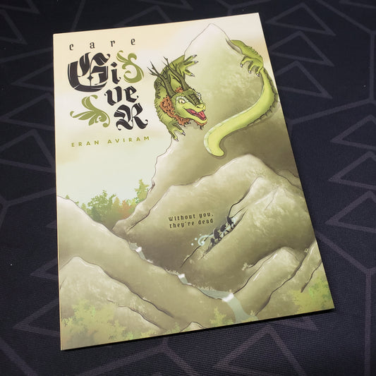Image shows the front cover of the Caregiver roleplaying game book