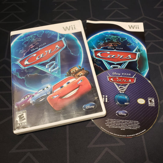 Image shows the case, manual & disc for the video game Cars 2 for Nintendo Wii