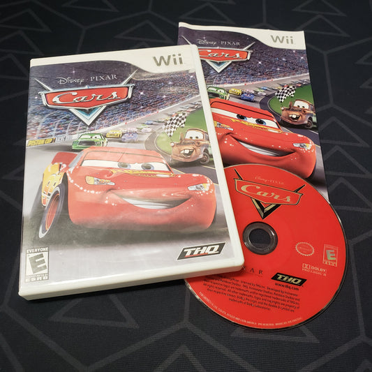 Image shows the case, manual and disc for the video game Cars for Nintendo Wii