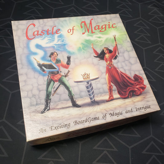 Image shows the front cover of the box for the Castle of Magic board game