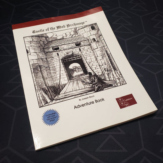 Image shows the front cover of the Castle of the Mad Archmage: Adventure Book roleplaying game book
