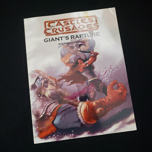 Image shows the front cover of the Giant's Rapture book for the Castles & Crusades roleplaying game