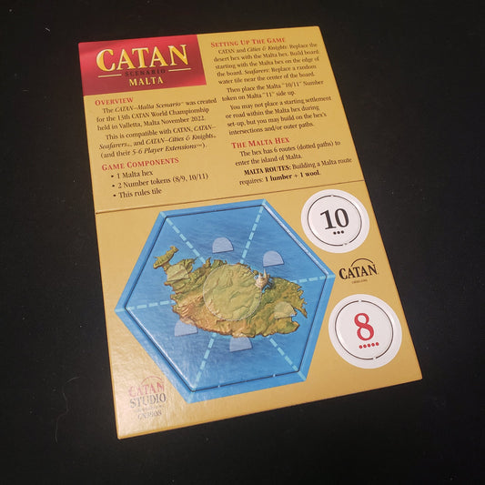 Image shows the punchboard for the Malta scenario for the board game Catan