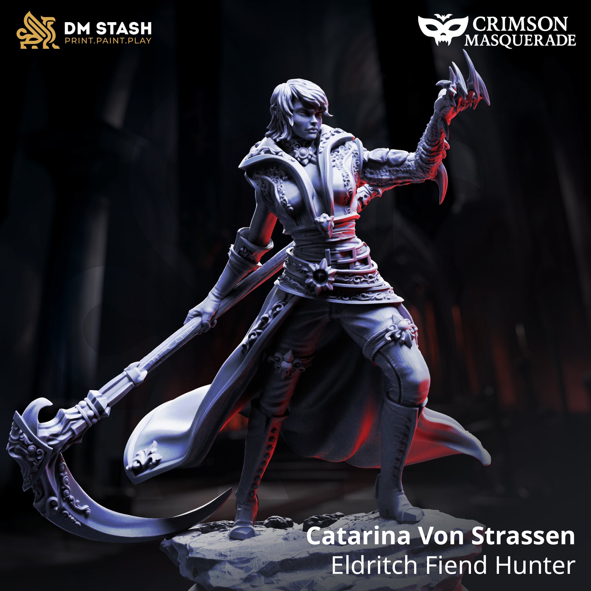 Image shows a 3D render of a human fighter gaming miniature.