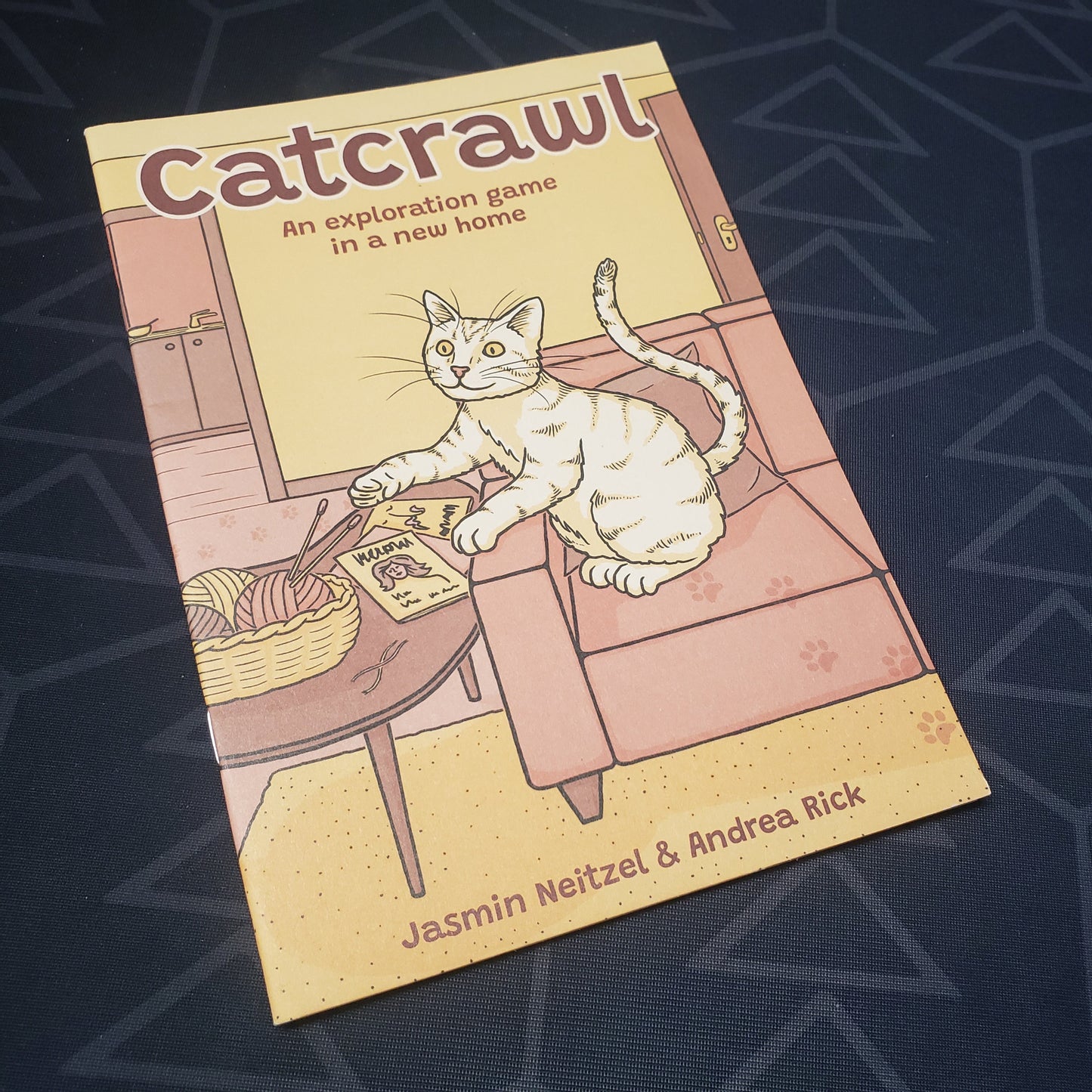 Image shows the front cover of the Catcrawl roleplaying game book
