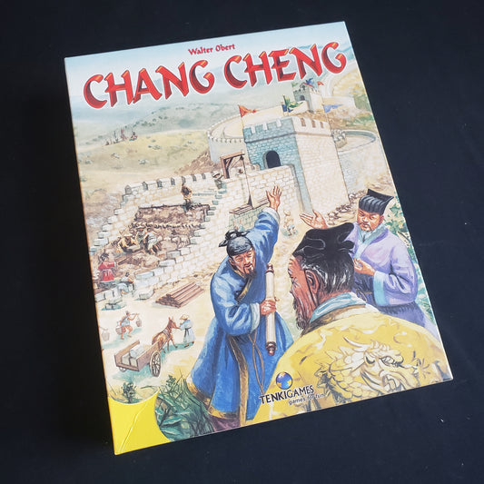 Image shows the front cover of the box of the Chang Cheng board game