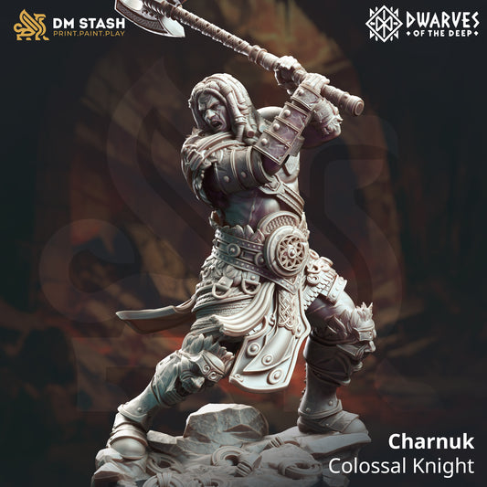 Image shows a 3D render of a half-giant barbarian gaming miniature