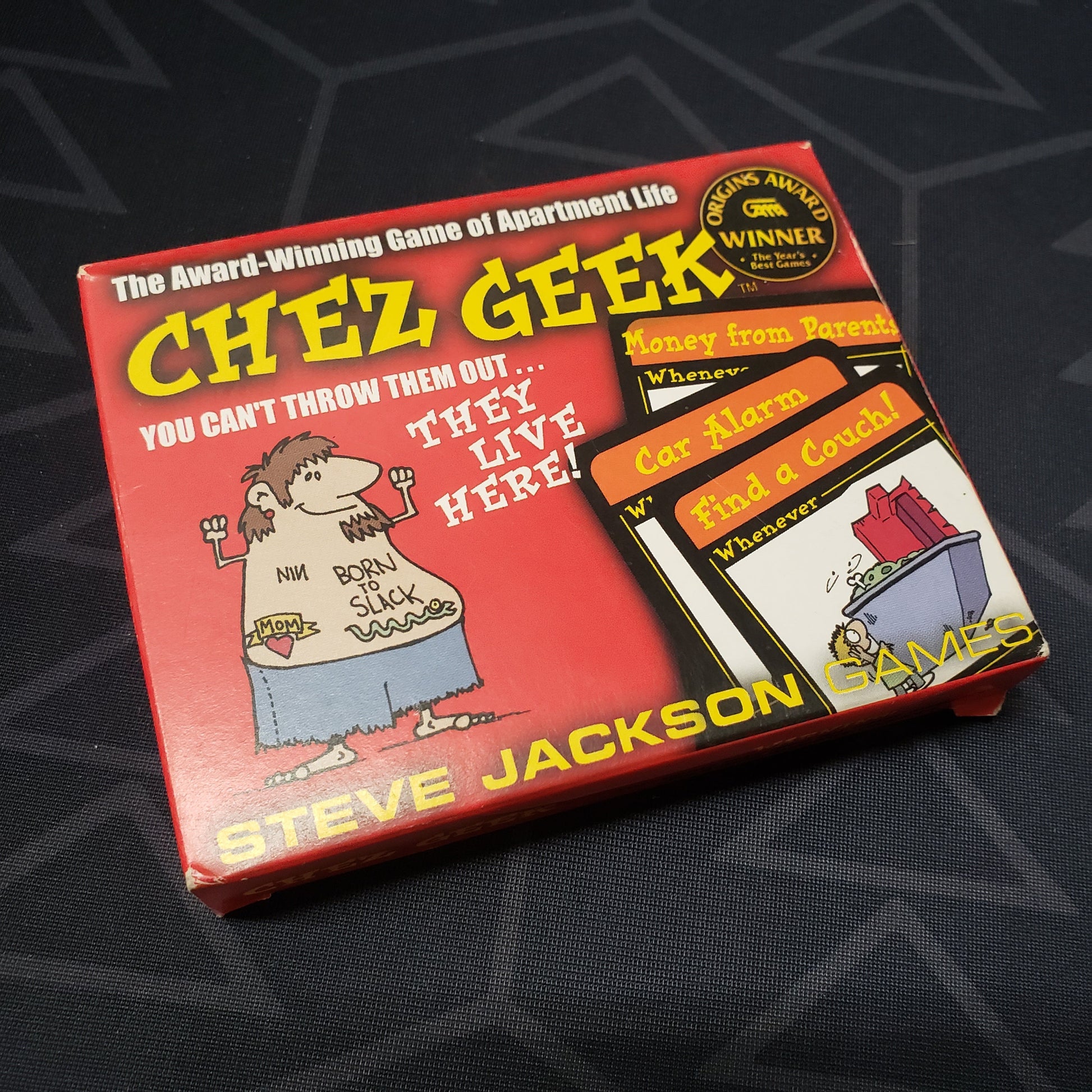 Image shows the front cover of the box for the Chez Geek (Second Edition) card game