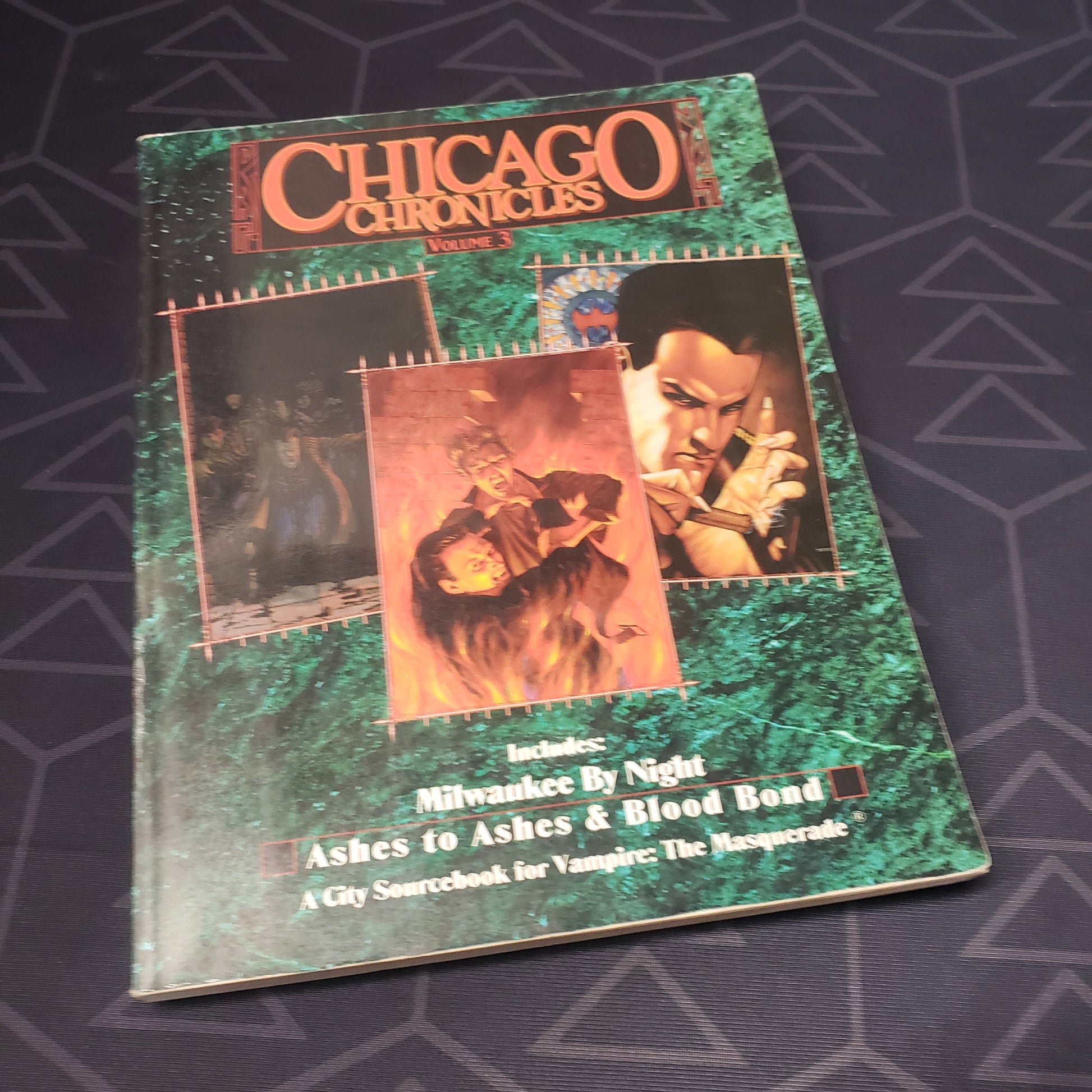 Image shows the front cover of the Chicago Chronicles: Volume 3 roleplaying game book