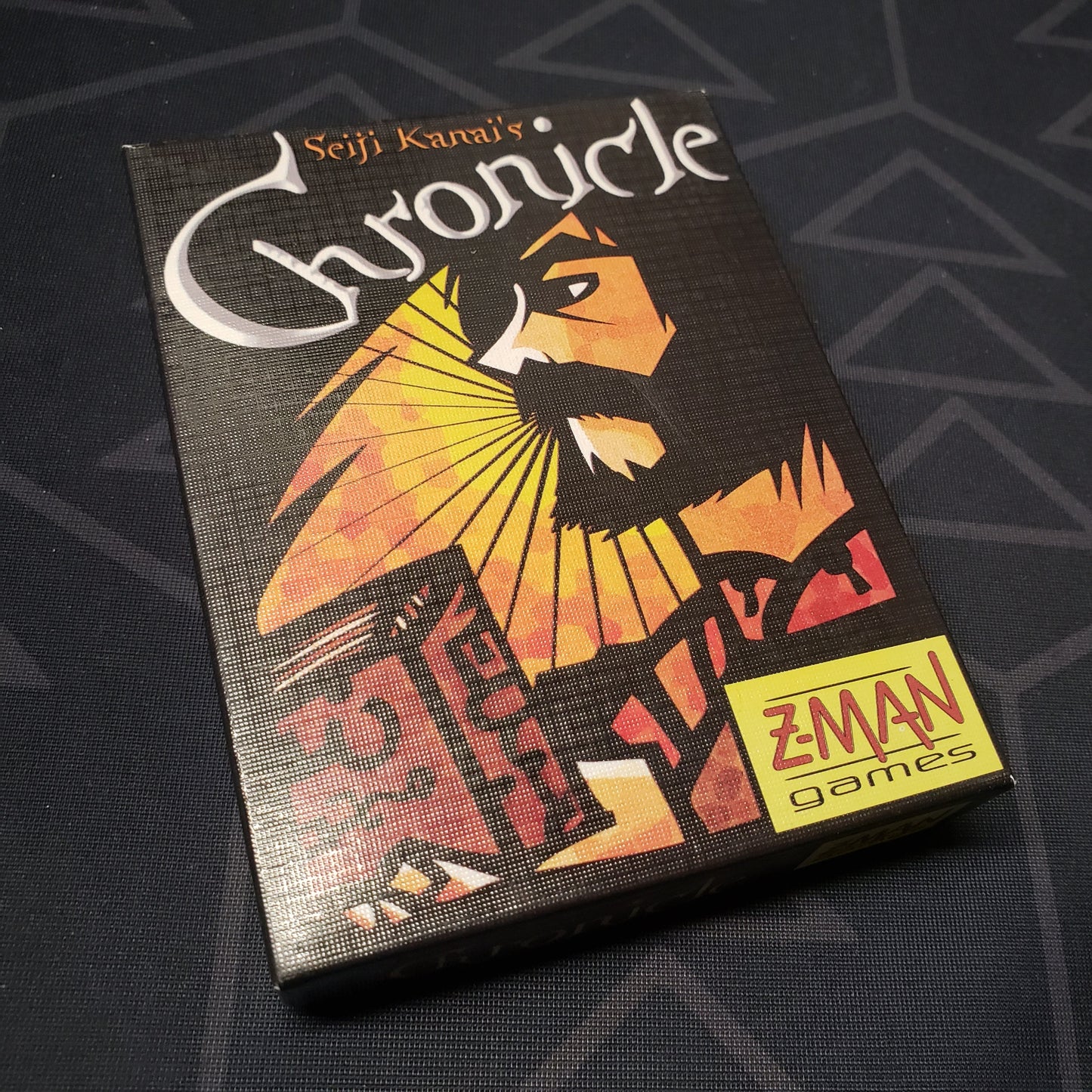 Image shows the front cover of the box for the Chronicle card game