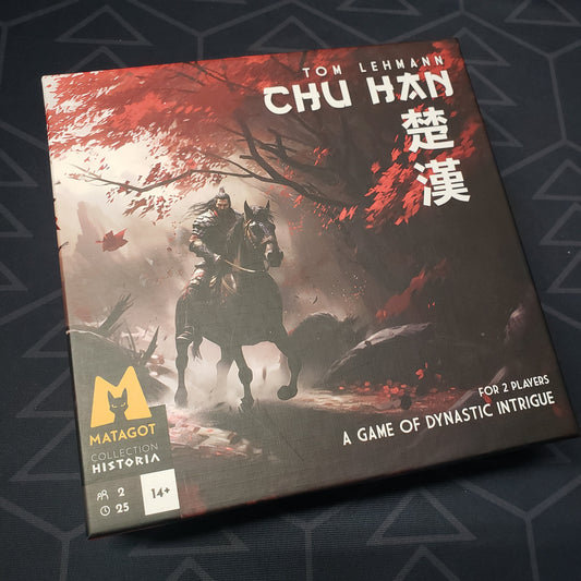 Image shows the front cover of the box for the Chu Han card game
