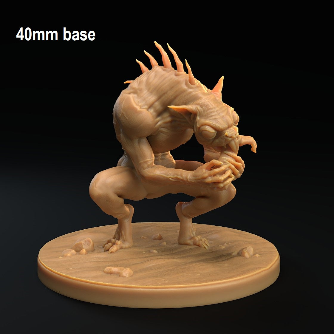 Image shows a 3D render of a chupacabra gaming miniature