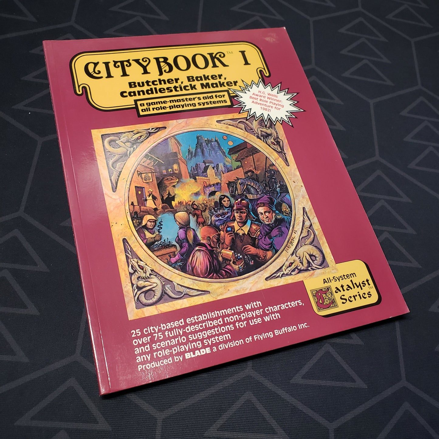Image shows the front cover of the Citybook I: Butcher, Baker, Candlestick Maker roleplaying game book