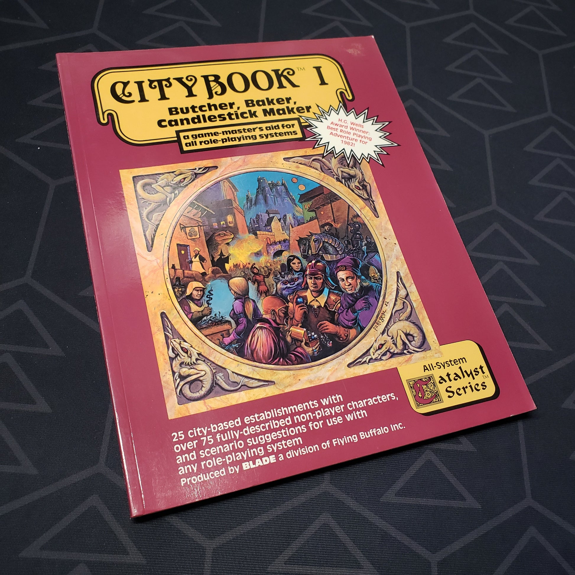 Image shows the front cover of the Citybook I: Butcher, Baker, Candlestick Maker roleplaying game book