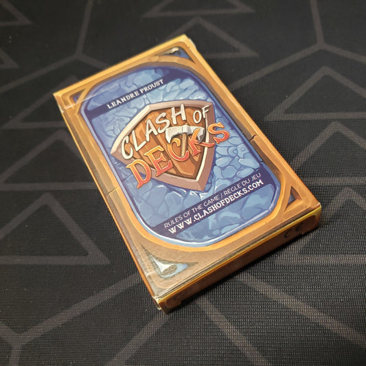 Image shows the front cover of the box for the Clash of Decks: Starter Kit card game