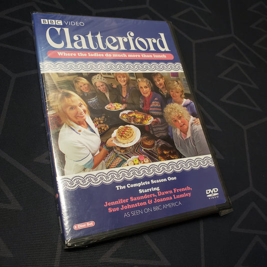Image shows the front of the case for the first season of Clatterford on DVD