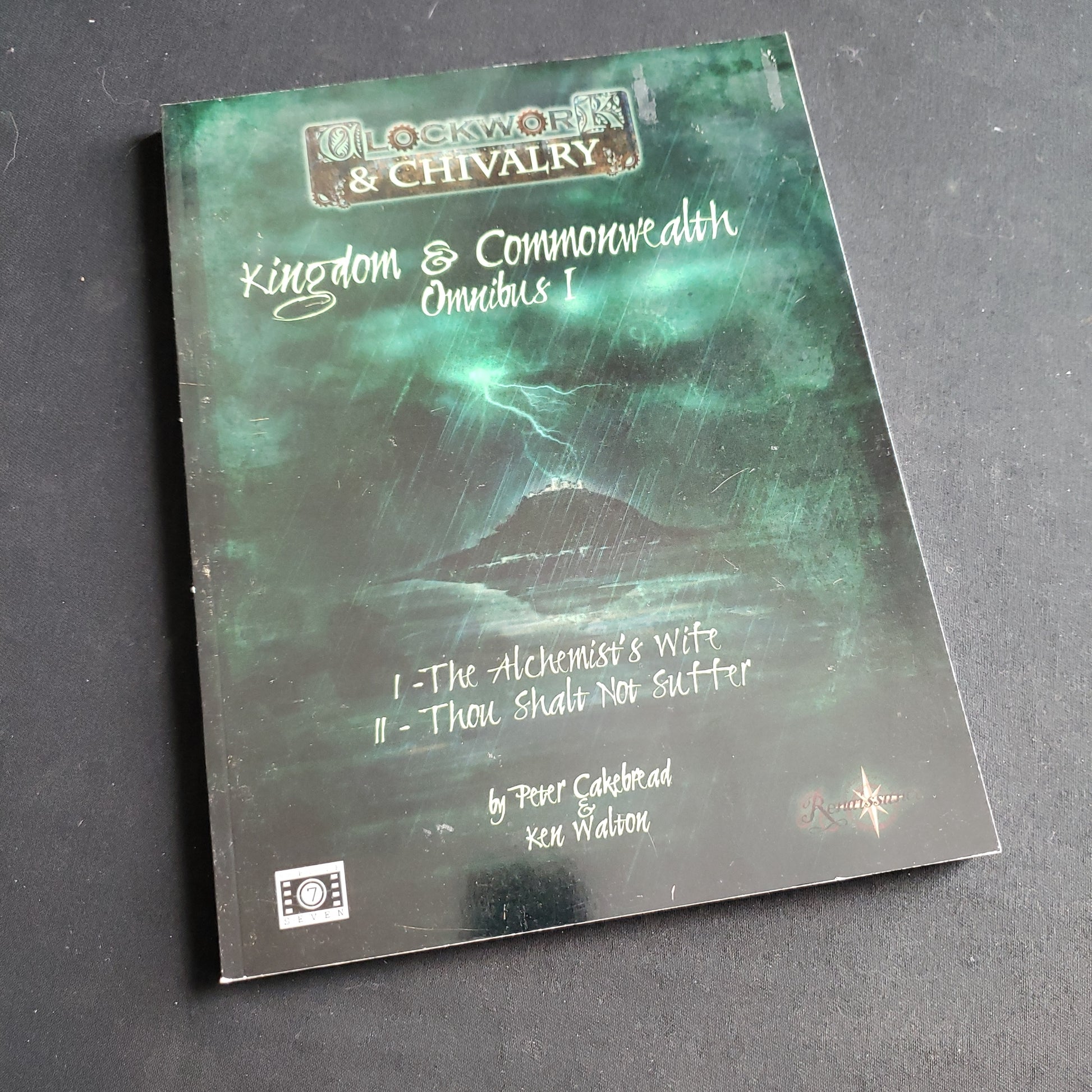 Image shows the front cover of the Kingdom and Commonwealth Omnibus I book for the Clockwork & Chivalry roleplaying game