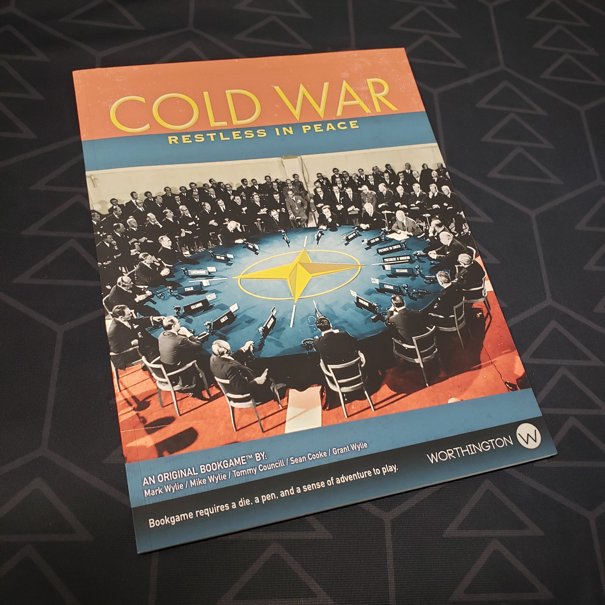 Image shows the front cover of the Cold War: Restless in Peace wargaming book