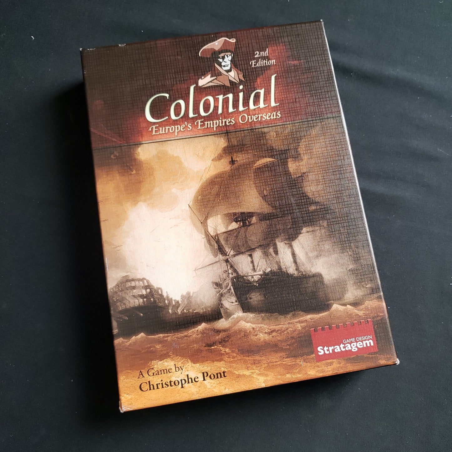 Image shows the front cover of the box of the Colonial: Europe's Empires Overseas board game