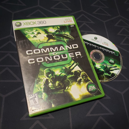 Image shows the case and disc for the video game Command & Conquer 3: Tiberium Wars for Xbox 360