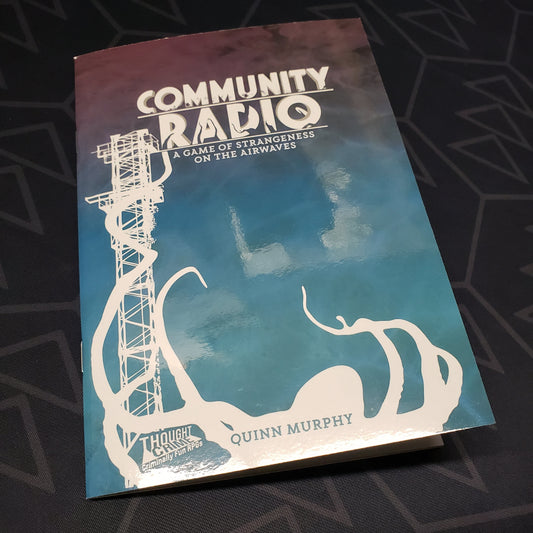 Image shows the front cover of the Community Radio roleplaying game book