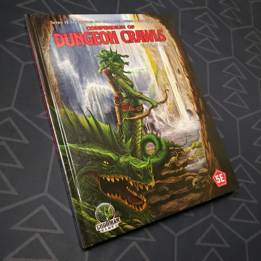 Image shows the front cover of the Compendium of Dungeon Crawls: Volume 1 roleplaying game book