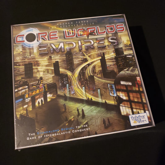 Image shows the front cover of the box of the board game Core Worlds: Empires
