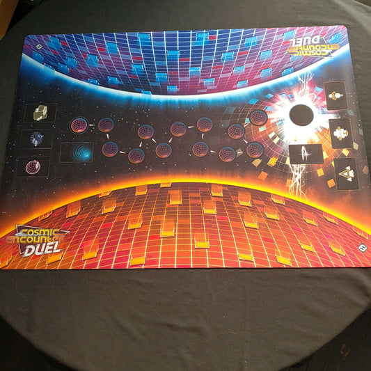 Image shows the playmat for the Cosmic Encounter Duel board game