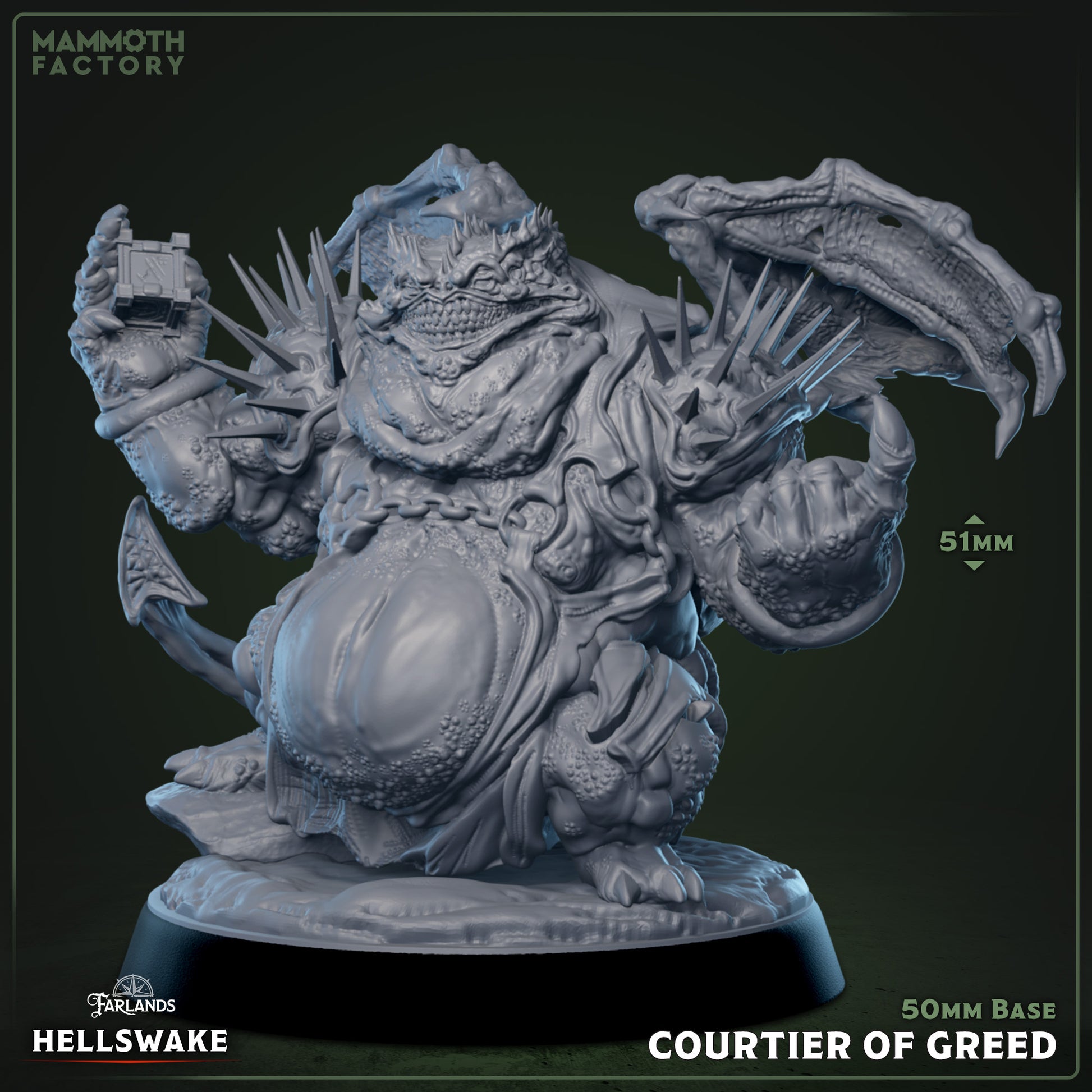 Image shows a 3D render of a winged demon gaming miniature.