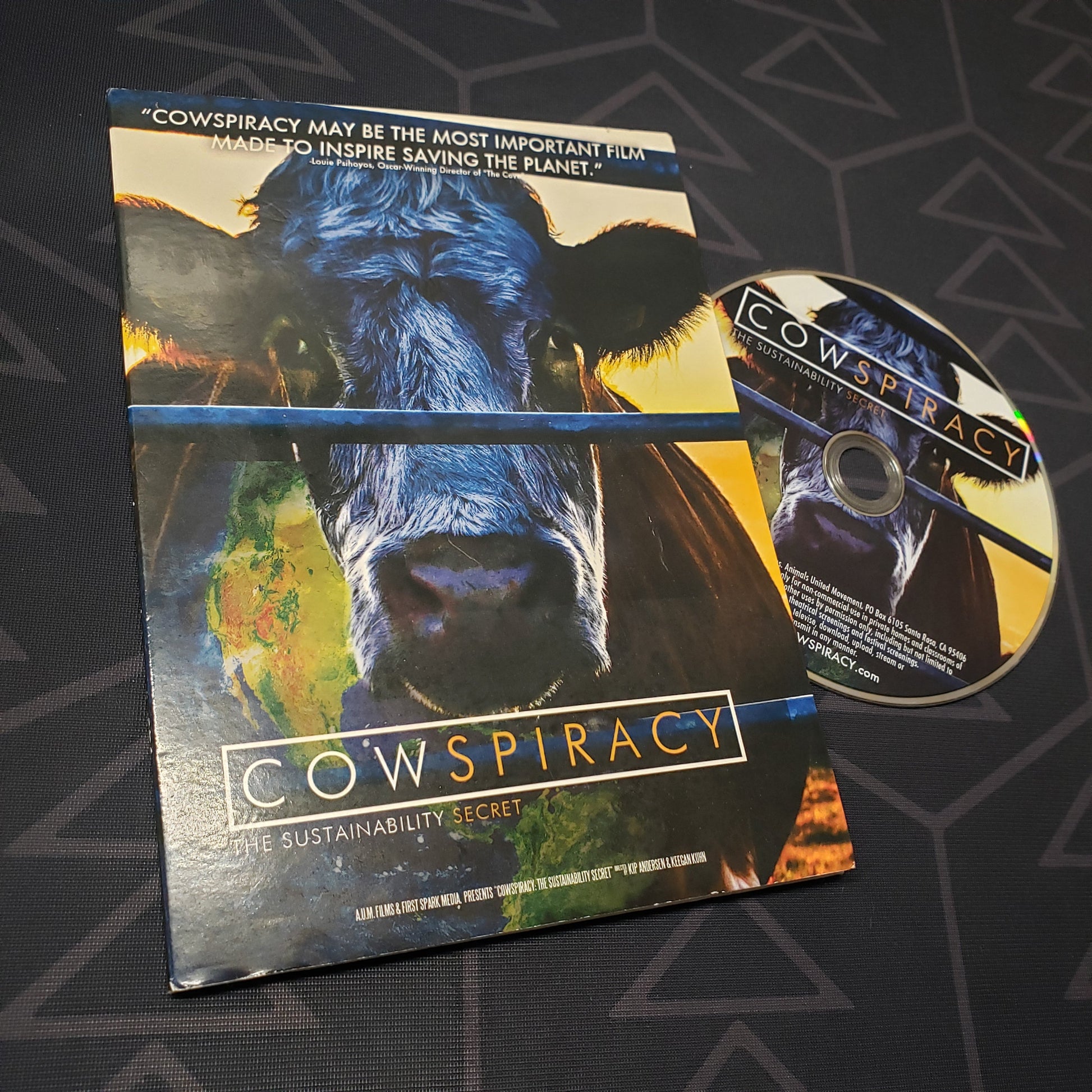 Image shows the case & disc for the movie Cowspiracy: The Sustainability Secret on DVD