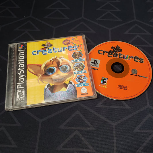 Image shows the case & disc for the video game Creatures for Playstation 1