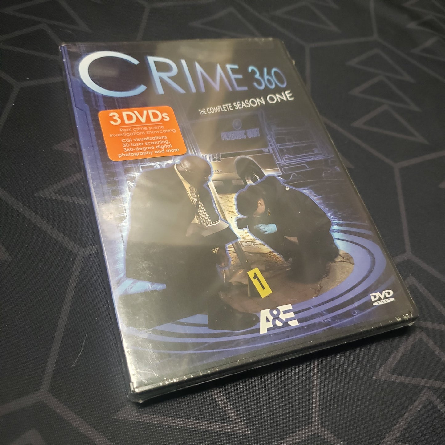Image shows the front of the case for the first season of Crime 360 on DVD