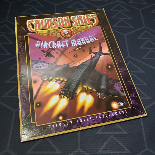 Image shows the front cover of the Crimson Skies Aircraft Manual miniatures wargaming book