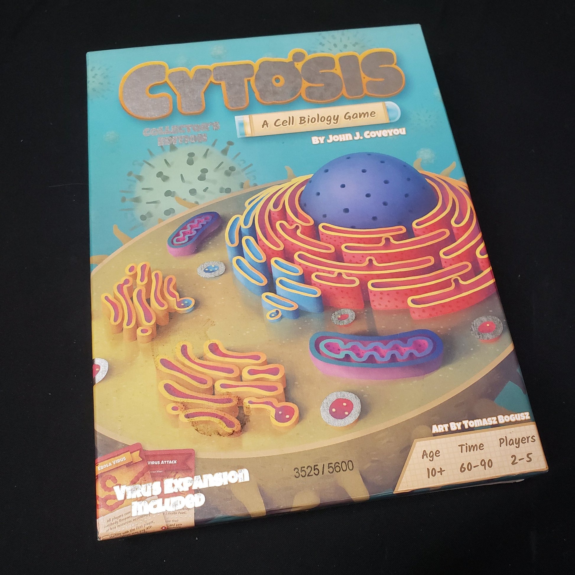 Image shows the front cover of the box of the collector's edition of the board game Cytosis