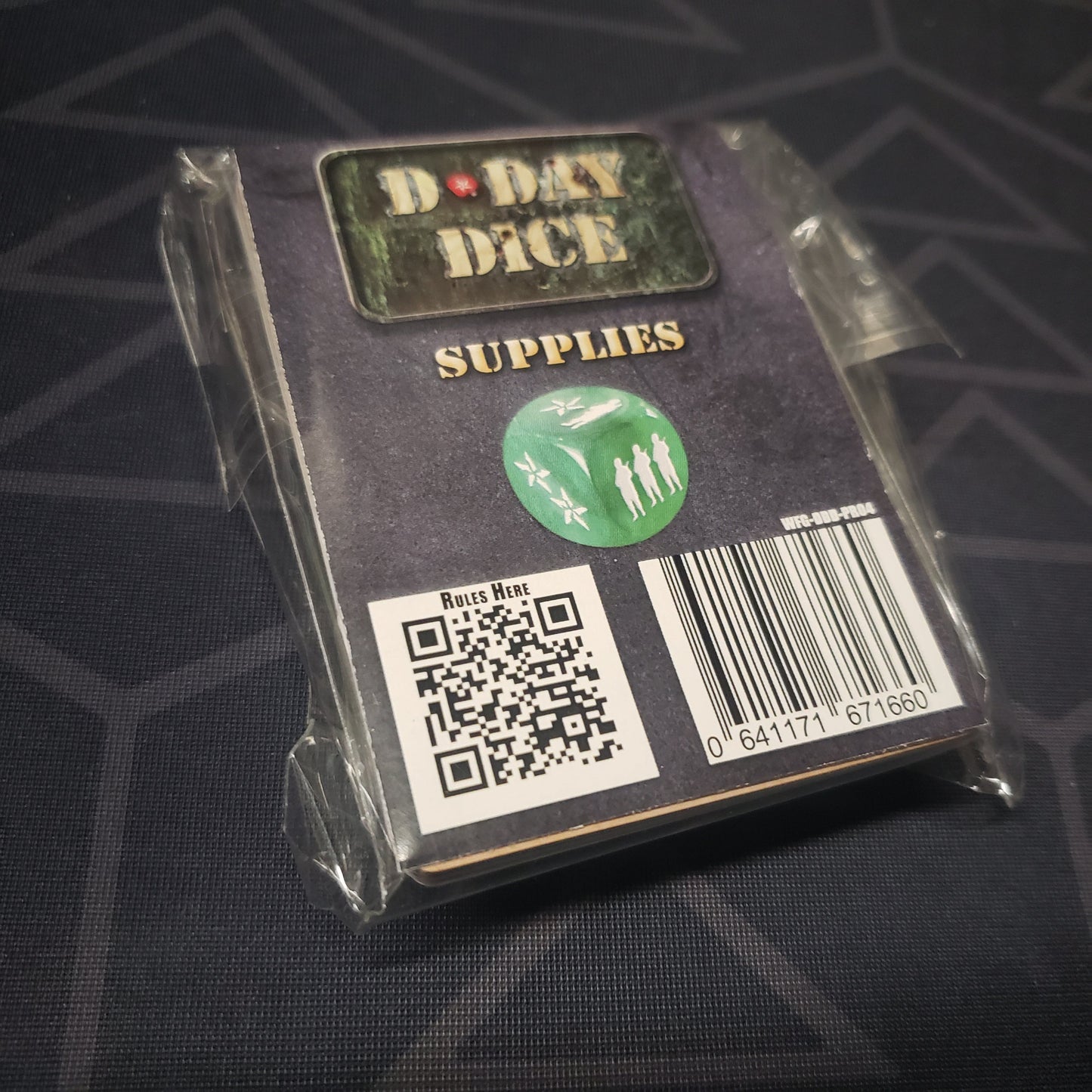 Image shows the front of the packaging of the Supplies expansion for the board game D-Day Dice (Second Edition)