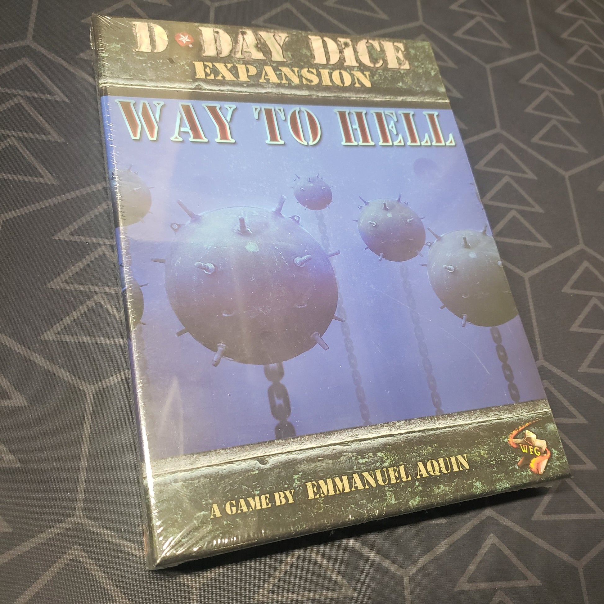 Image shows the front cover of the box of the Way to Hell expansion for the board game D-Day Dice (Second Edition)