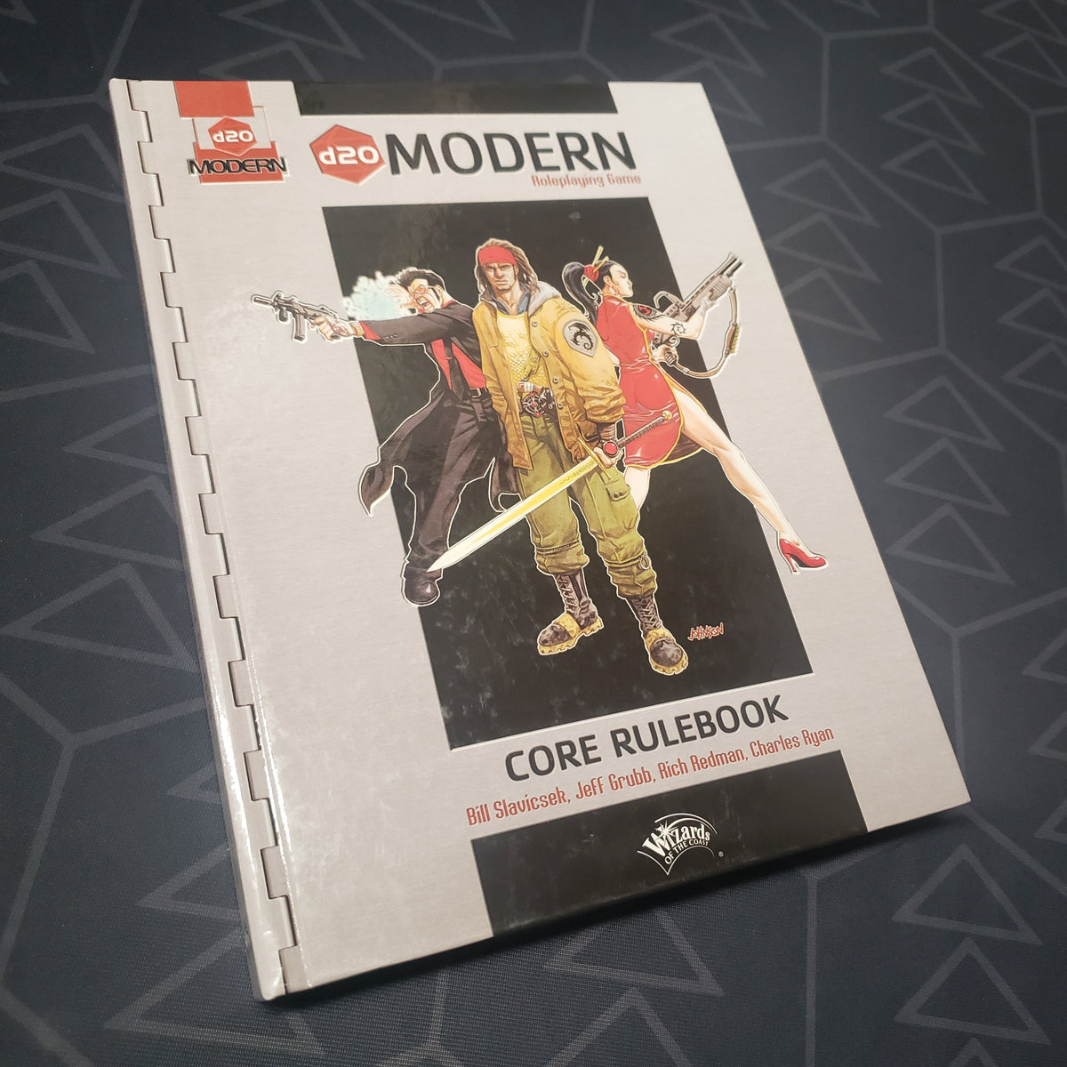 Image shows the front cover of the core rulebook for the roleplaying game d20 Modern