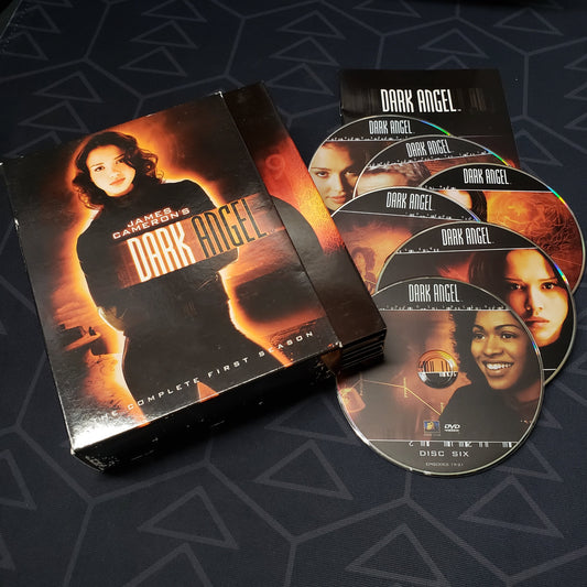 Image shows the case, outer box, insert & six discs for the first season of Dark Angel on DVD