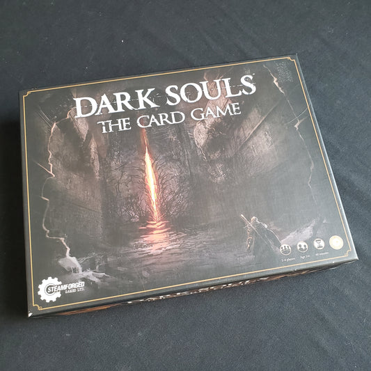 Image shows the front cover of the box of Dark Souls: The Card Game