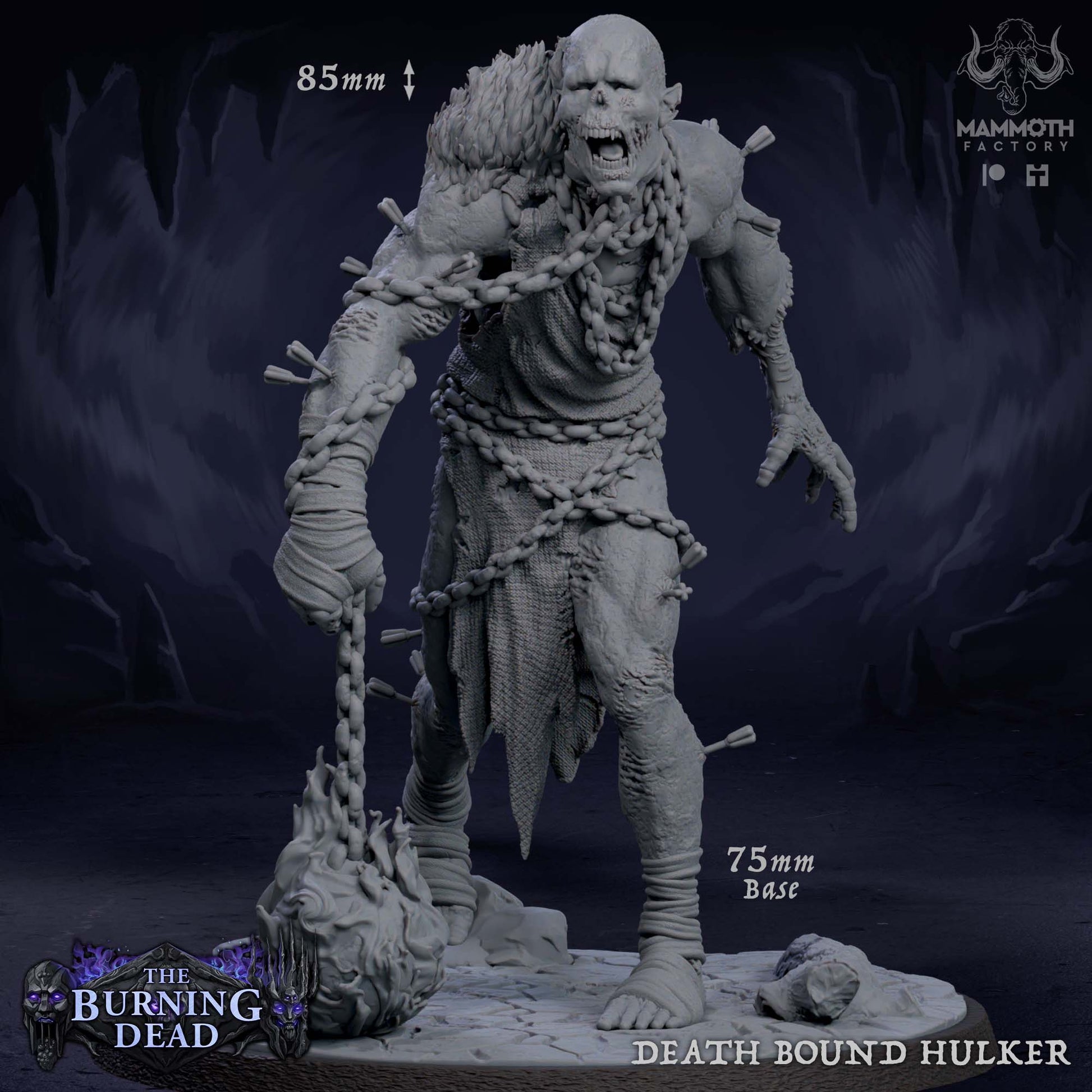 Image shows a 3D render of aundead giant gaming miniature.