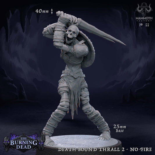 Image shows a 3D render of a skeleton warrior gaming miniature.