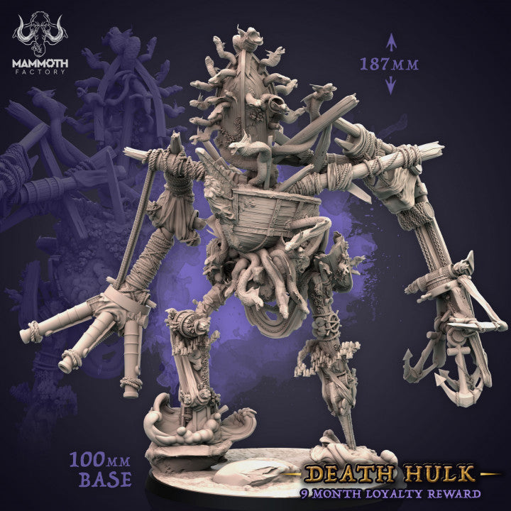 Image shows a 3D render of a pirate ship construct monster gaming miniature