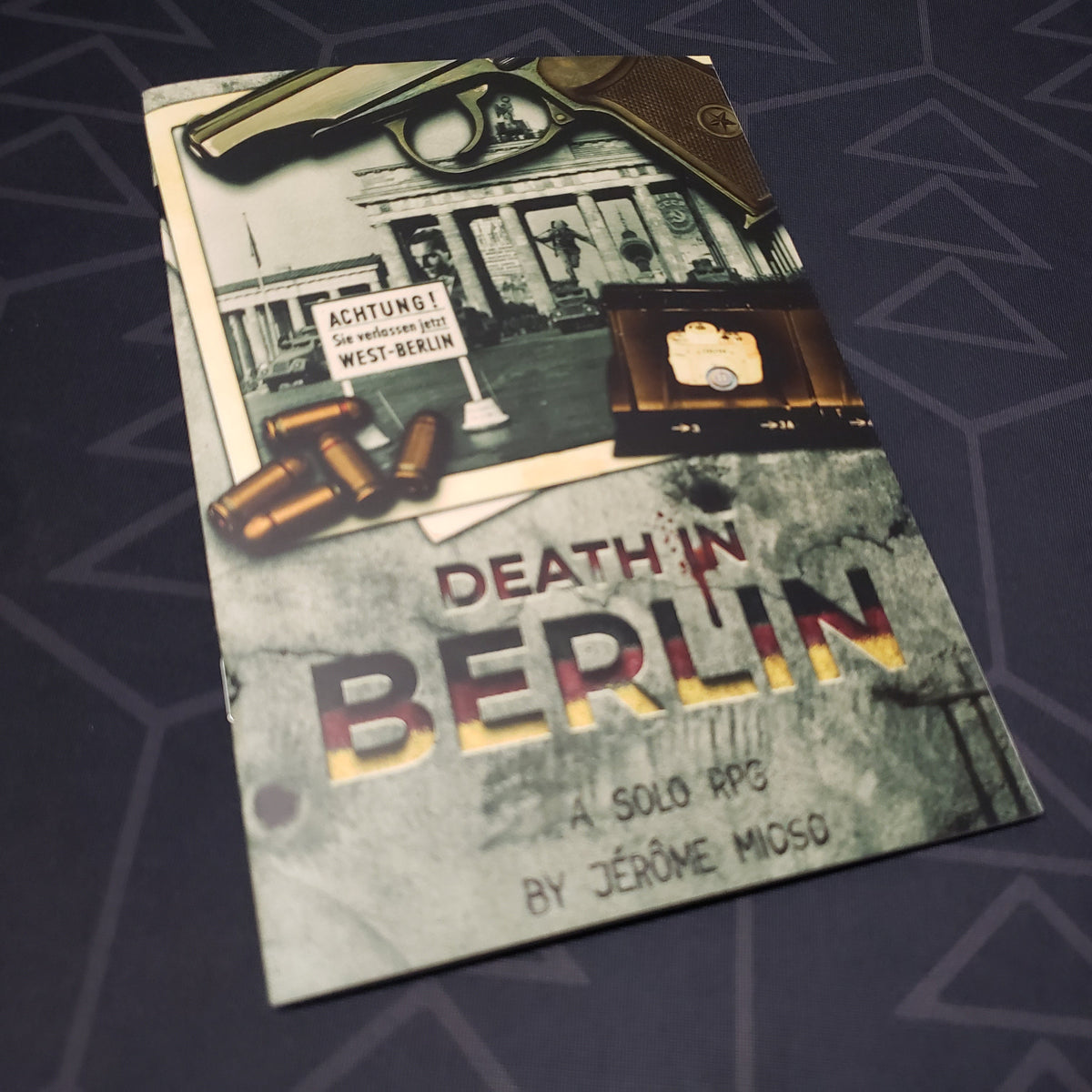 Image shows the front cover of the Death in Berlin roleplaying game book