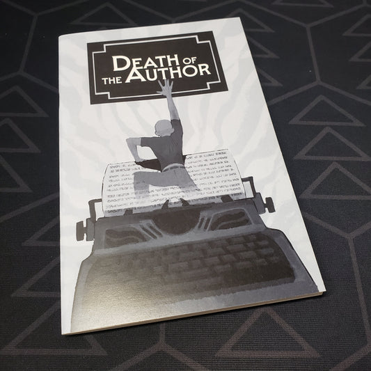 Image shows the front cover of the Death of the Author roleplaying game book