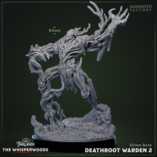 Image shows a 3D render of a forest elemental gaming miniature.