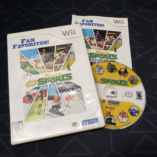Image shows the case, manual and disc for the video game Deca Sports for Nintendo Wii