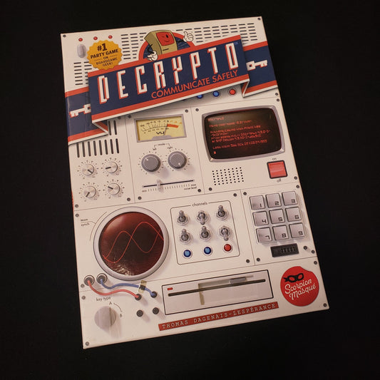 Image shows the front cover of the box of the Decrypto board game