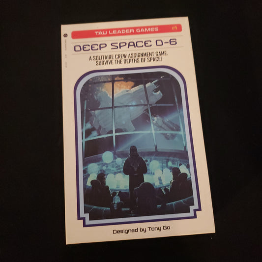 Image shows the front cover of the box of the Deep Space D-6 board game