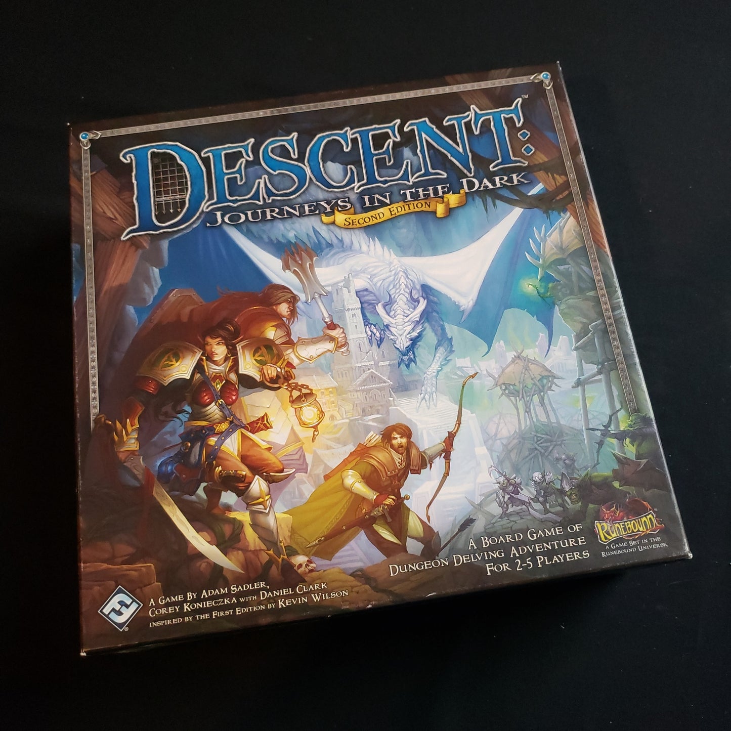 Image shows the front cover of the box of the Descent: Journeys in the Dark - Second Edition board game